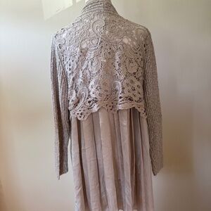 Calvin Klein Women's Knit Floral Lace Ruffled Cardigan NWT